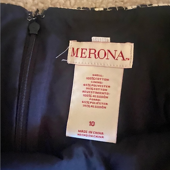 NWT Merona Black and White Merona Geometric Mini Skirt. SZ 10 - Picture 3 of 5